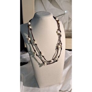 Artistic Women's Necklace Genuine Pearls Beachy Nautical Boho Grandma Chic